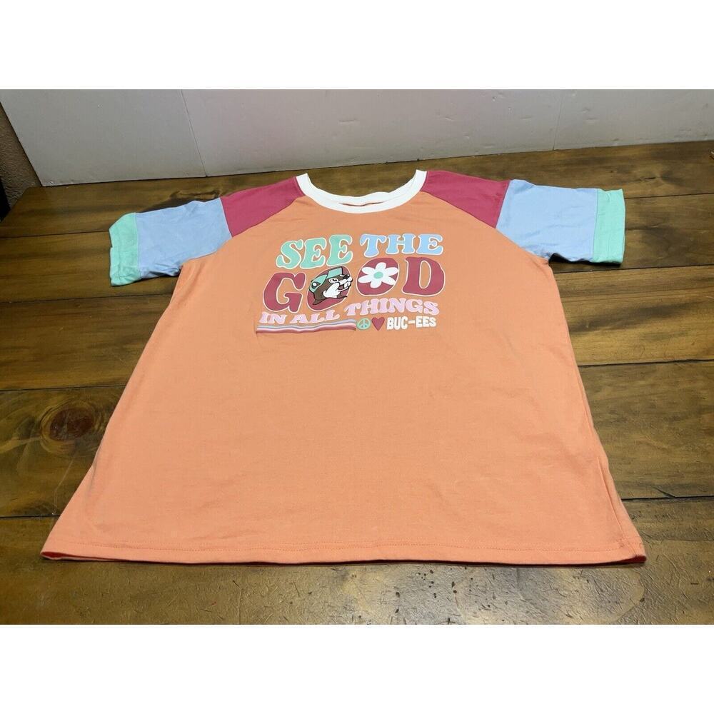 Bucees T-Shirt Color Block “See The Good In All Things” Short Sleeve Size M